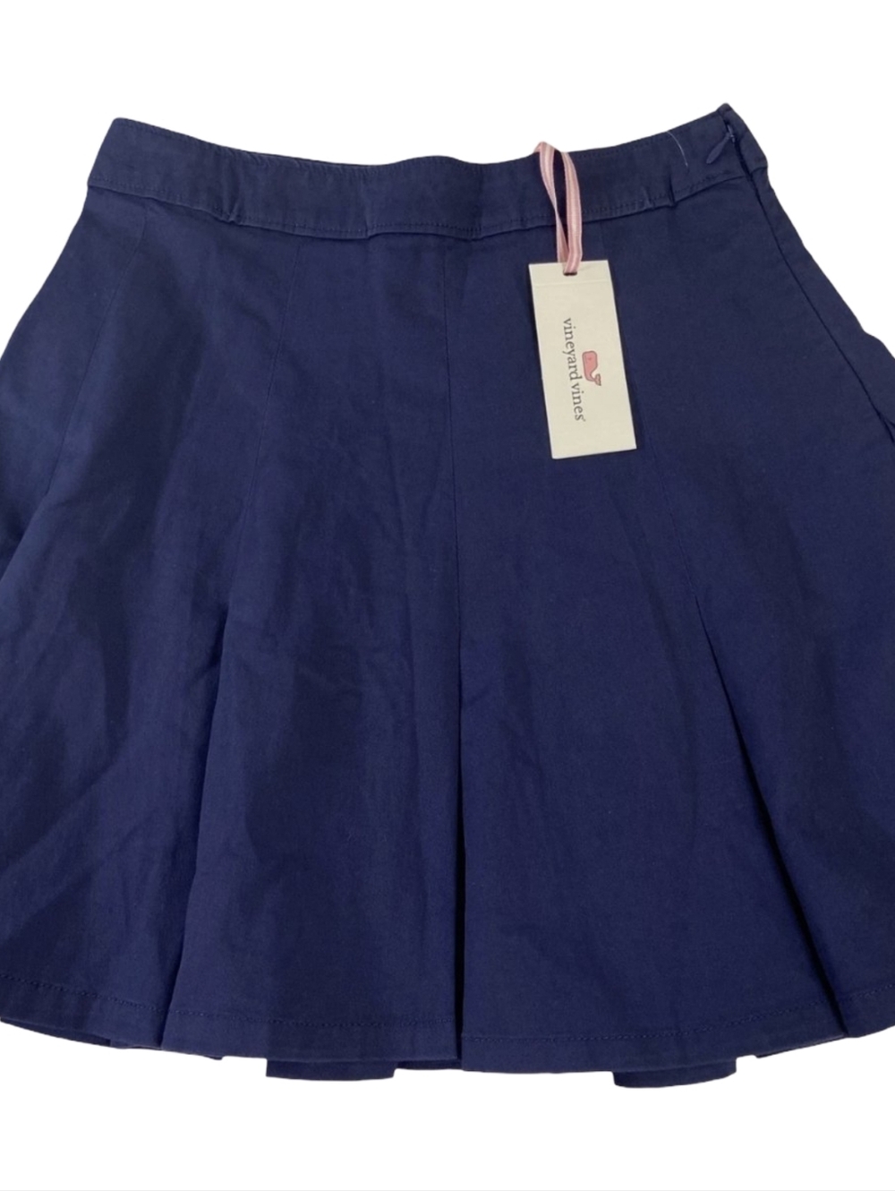 Vineyard Vines Nautical Navy Stretch Twill Pleated Skirt 2R001205-480 Size 6 NWT
